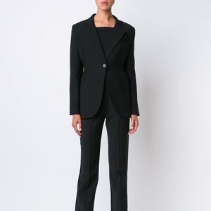 ADAM LIPPES Black Single Button Wool Jacket